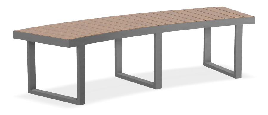 Skyline Curved Bench - 3.8m Radius - Cedar
