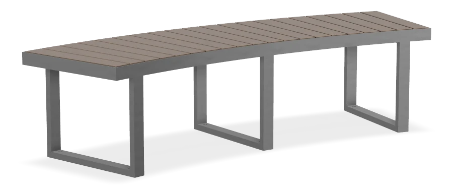 Skyline Curved Bench - 3.8m Radius - Cedar