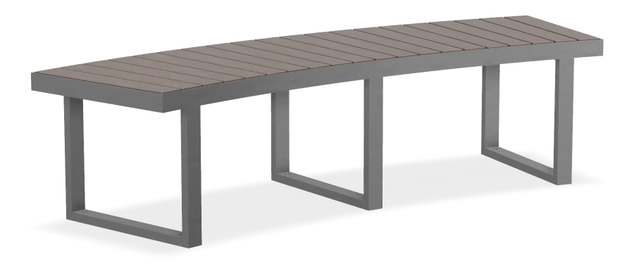 Skyline Curved Bench - 3.8m Radius - Cedar