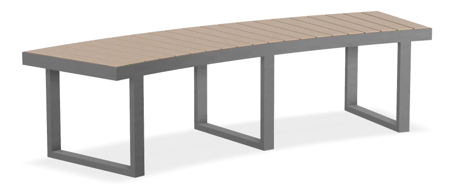 Skyline Curved Bench - 3.8m Radius - Cedar