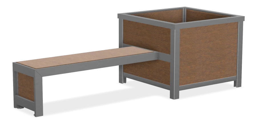 Urban Form 5' Bench and Planter Combo