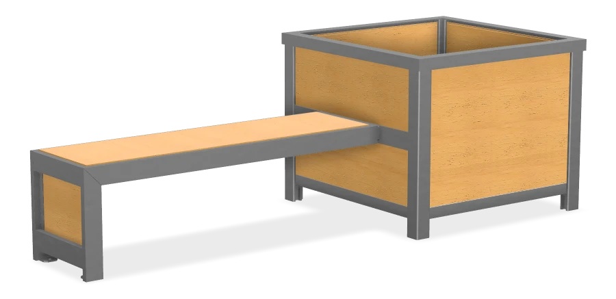 Urban Form 5' Bench and Planter Combo