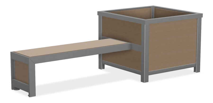 Urban Form 5' Bench and Planter Combo