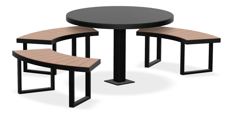 Skyline Round Single Pedestal Wheelchair Accessible Picnic Table 4ft