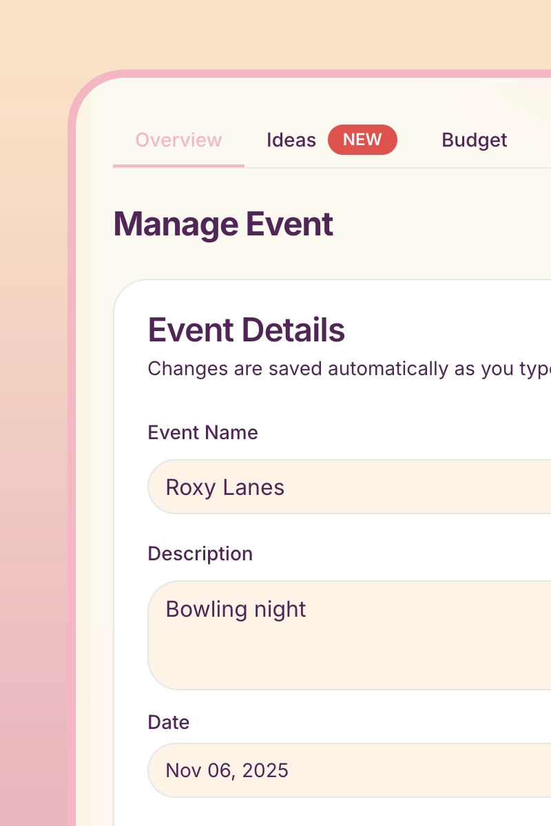 Plan the event