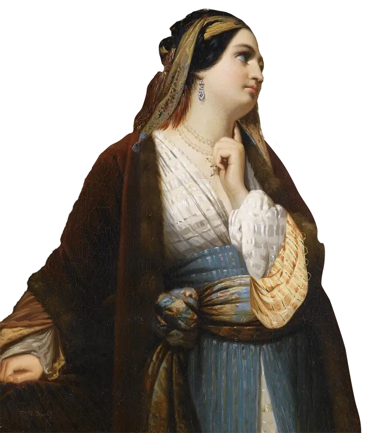 Oil painting of a woman