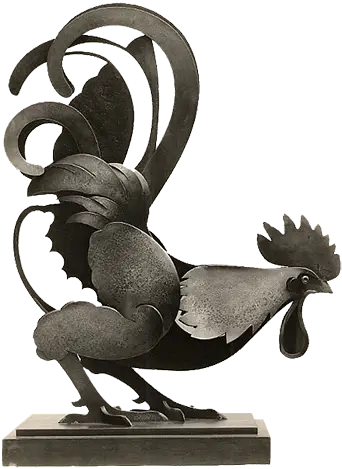 Photo of wrought iron sculpture of rooster