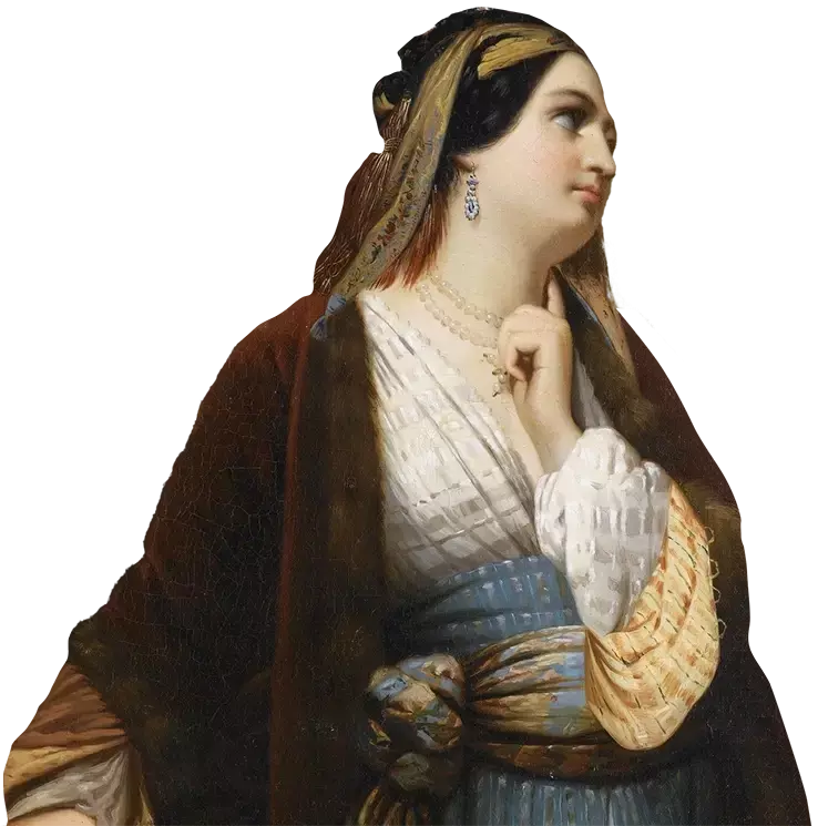 Oil painting of a woman