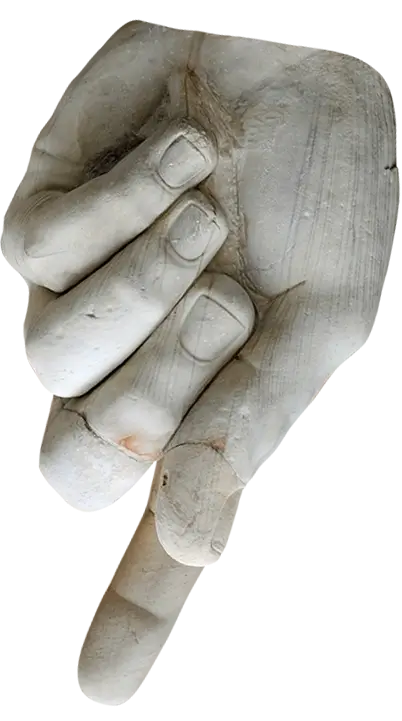 Statue of a hand pointing