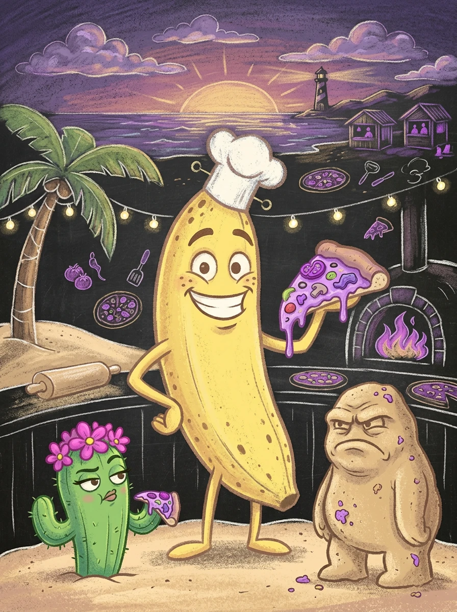 Banana Phil's Perfectly Purple Pizza — book cover — Wonder Books