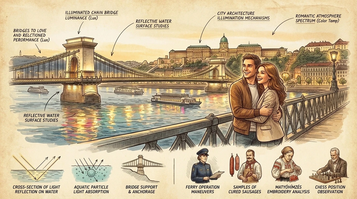 As dusk settles, Budapest transforms into a city of shimmering lights. The Danube River reflects the illuminated bridges and buildings, creating a magical… As dusk settles, Budapest transforms into a city of shimmering lights. The Danube River reflects the illuminated bridges and buildings, creating a magical…