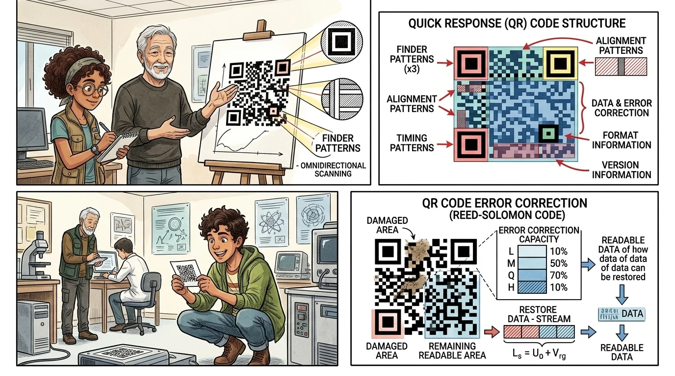 How QR Codes Were Invented — page 7 illustration — Wonder Inventions