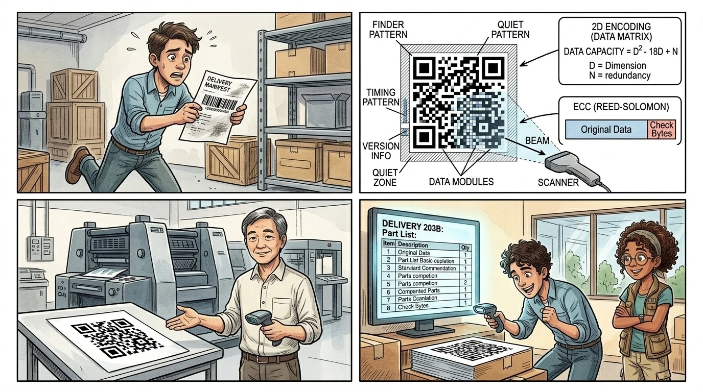 How QR Codes Were Invented — page 8 illustration — Wonder Inventions