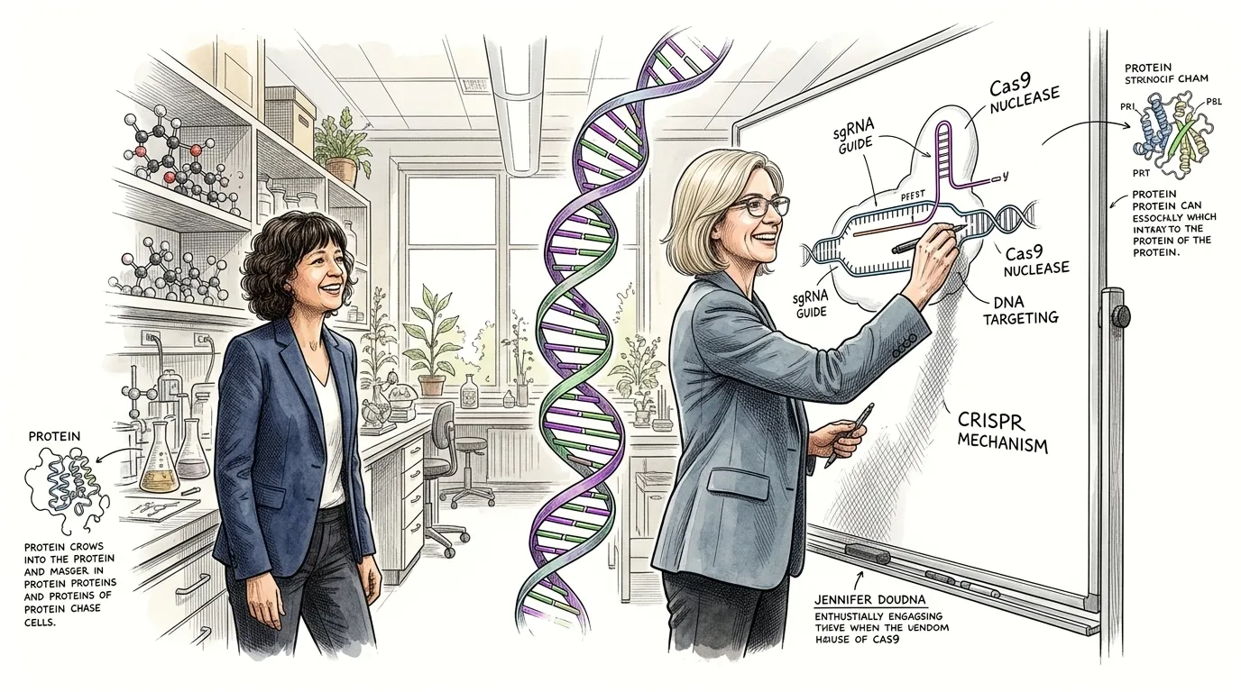 Jennifer Doudna — page 1 illustration — Wonder Science
