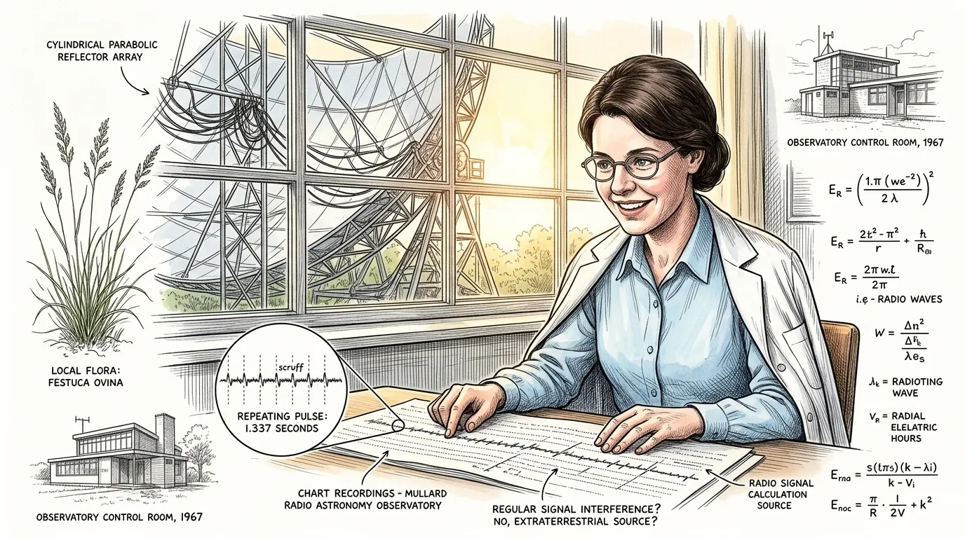 Jocelyn Bell Burnell — page 1 illustration — Wonder Science