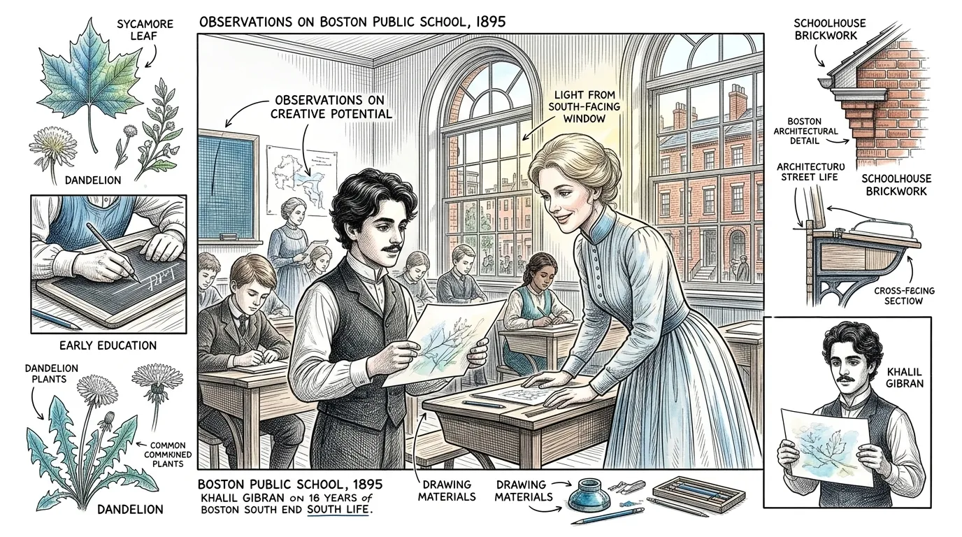 In 1895, the Gibran family immigrated to Boston's South End, thrusting young Khalil into a vibrant, yet challenging, new world. In 1895, the Gibran family immigrated to Boston's South End, thrusting young Khalil into a vibrant, yet challenging, new world.