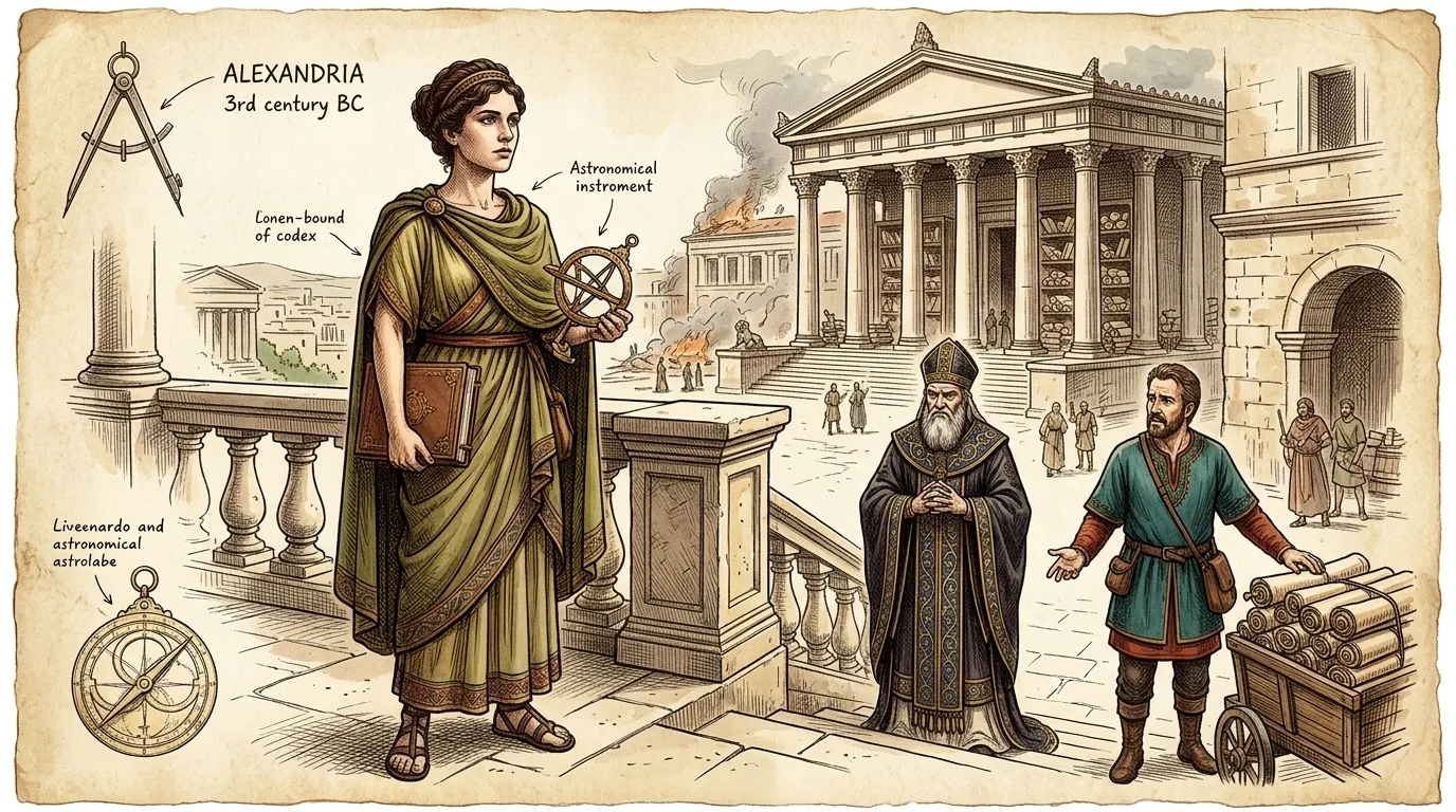 Library of Alexandria destruction (Alexandria, Egypt — c. 3rd Century BC) — cover