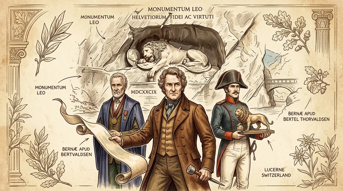 Lion Monument by Bertel Thorvaldsen (Lucerne, Switzerland — 1821) — cover