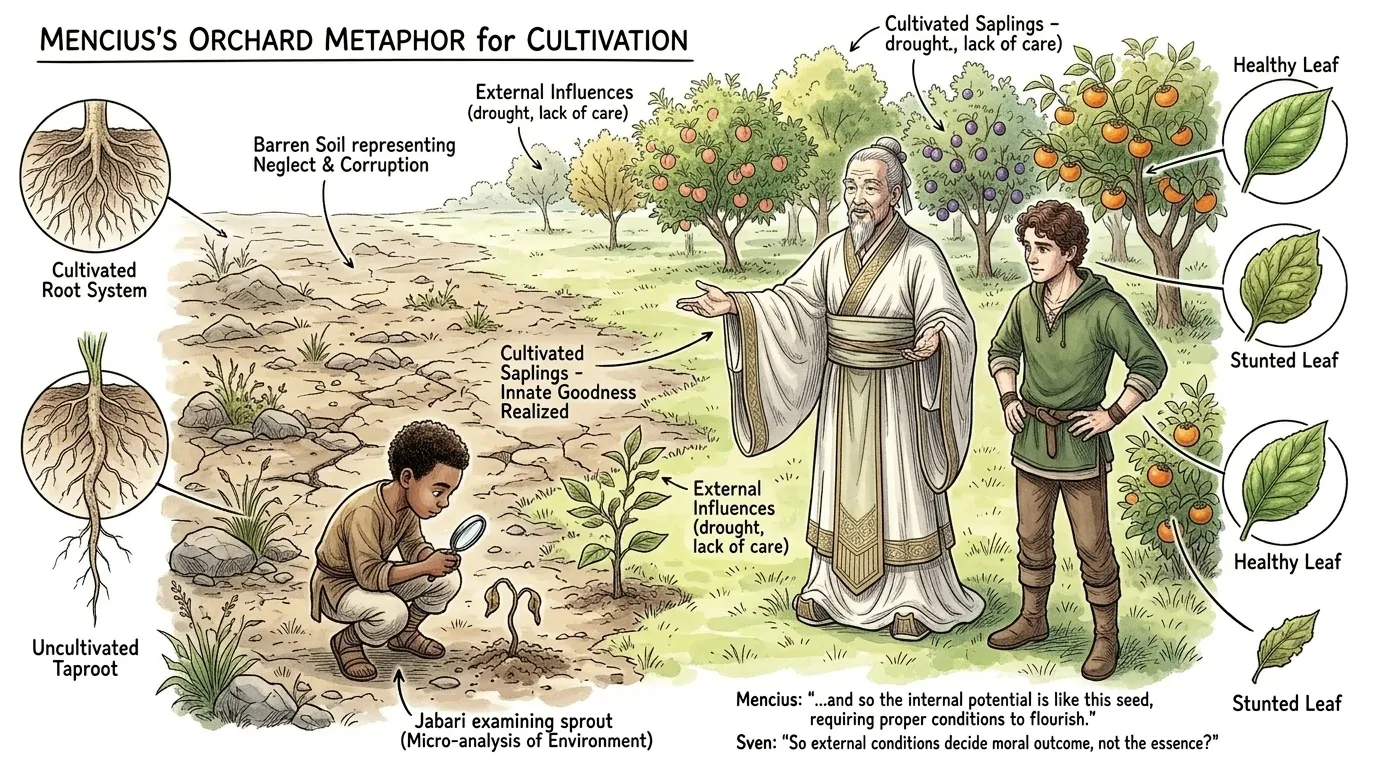 Mencius stressed that while human nature is inherently good, it is also susceptible to corruption. External influences, such as a poor environment or lack of… Mencius stressed that while human nature is inherently good, it is also susceptible to corruption. External influences, such as a poor environment or lack of…