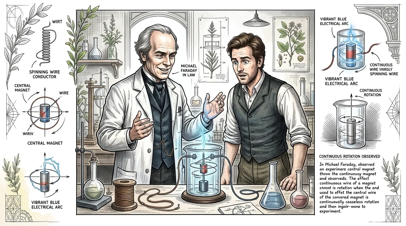 Eight years into his tenure, Faraday's genius erupted independently. Building upon Oersted's discovery of electromagnetism, he conceived of an apparatus where a… Eight years into his tenure, Faraday's genius erupted independently. Building upon Oersted's discovery of electromagnetism, he conceived of an apparatus where a…