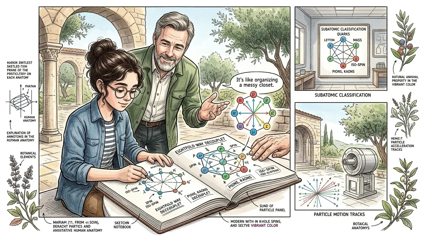 The key to understanding the particle zoo, as it was then known, lay in recognizing patterns. Gell-Mann, along with Yuval Ne'eman, independently discovered a… The key to understanding the particle zoo, as it was then known, lay in recognizing patterns. Gell-Mann, along with Yuval Ne'eman, independently discovered a…