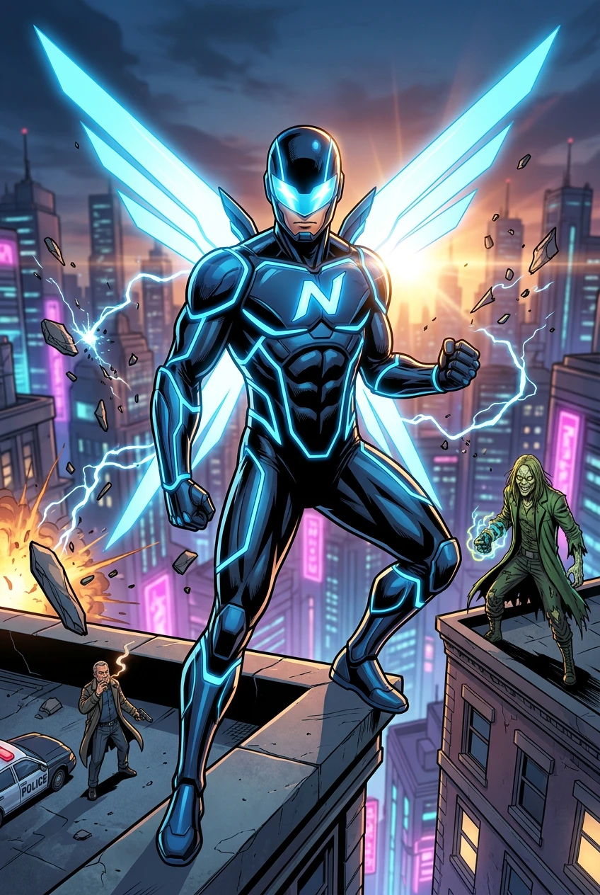 Neon Knight and the City Snatcher — cover