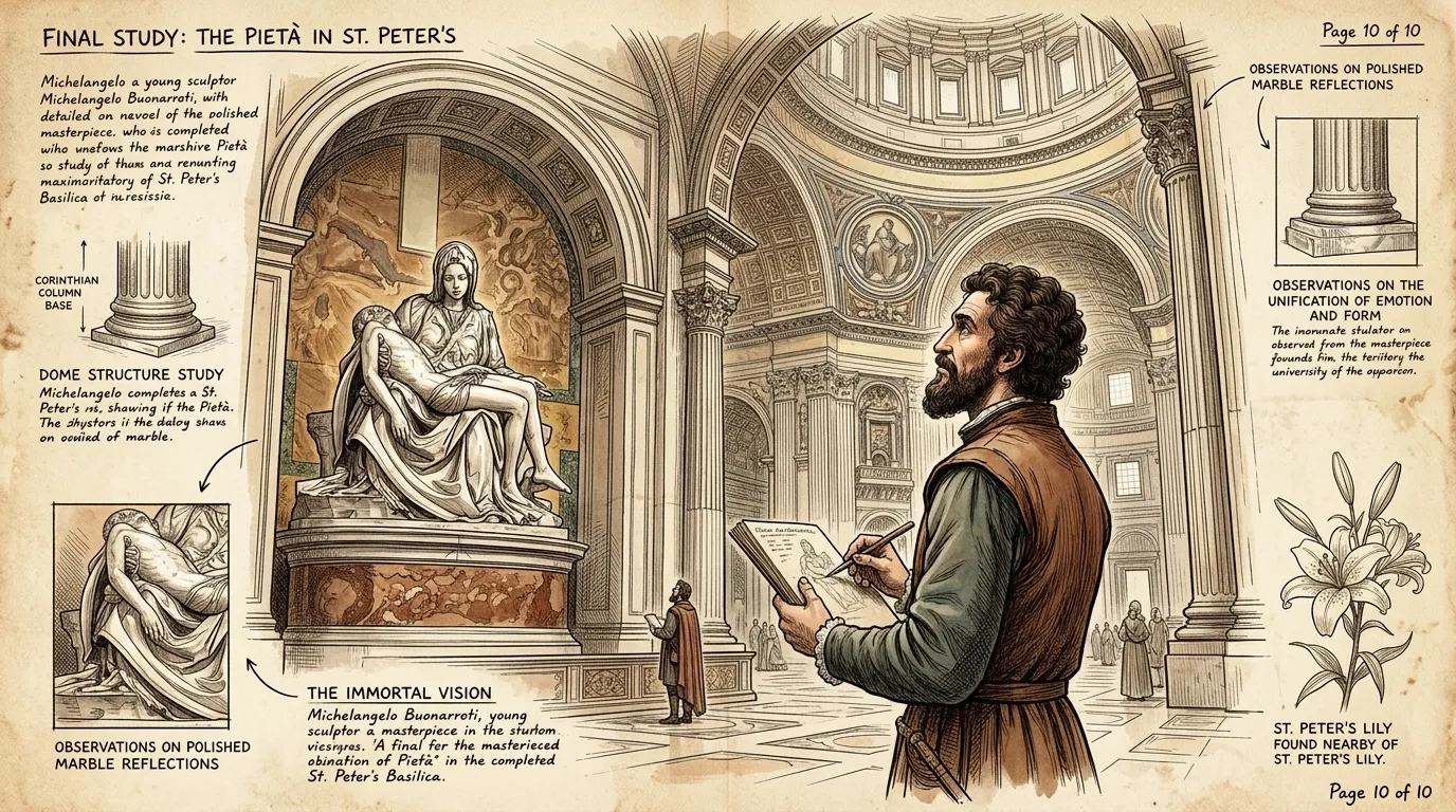 Pietà by Michelangelo (Vatican City, Rome — 1499) — page 10 illustration — Wonder Arts