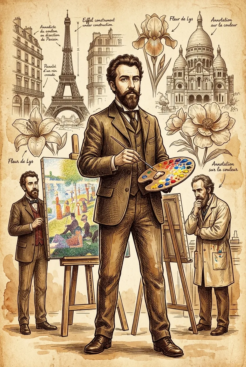 Pointillism by Georges Seurat (Paris, France — 1886) — book cover — Wonder Arts