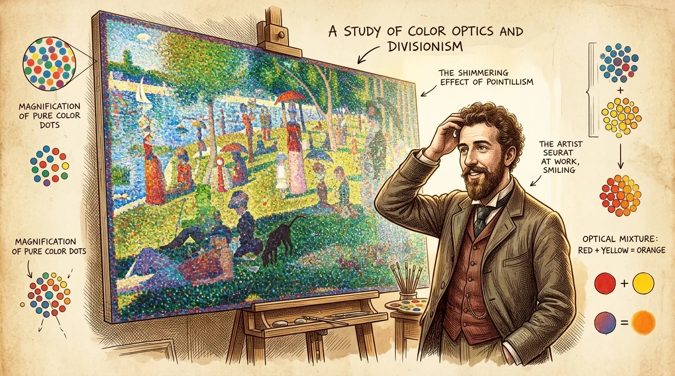 Pointillism by Georges Seurat (Paris, France — 1886) — page 1 illustration — Wonder Arts