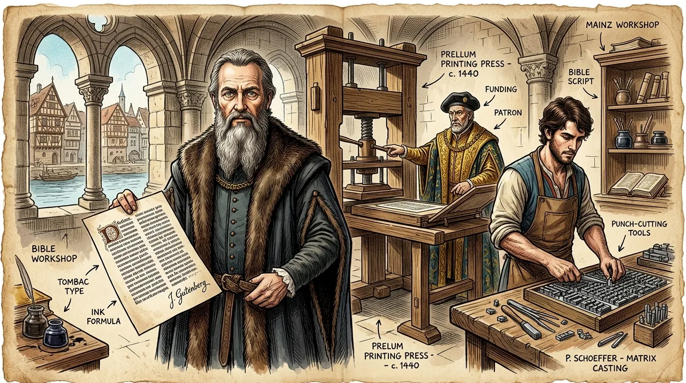 Printing Press by Johannes Gutenberg (Mainz, Germany — c. 1440) — cover