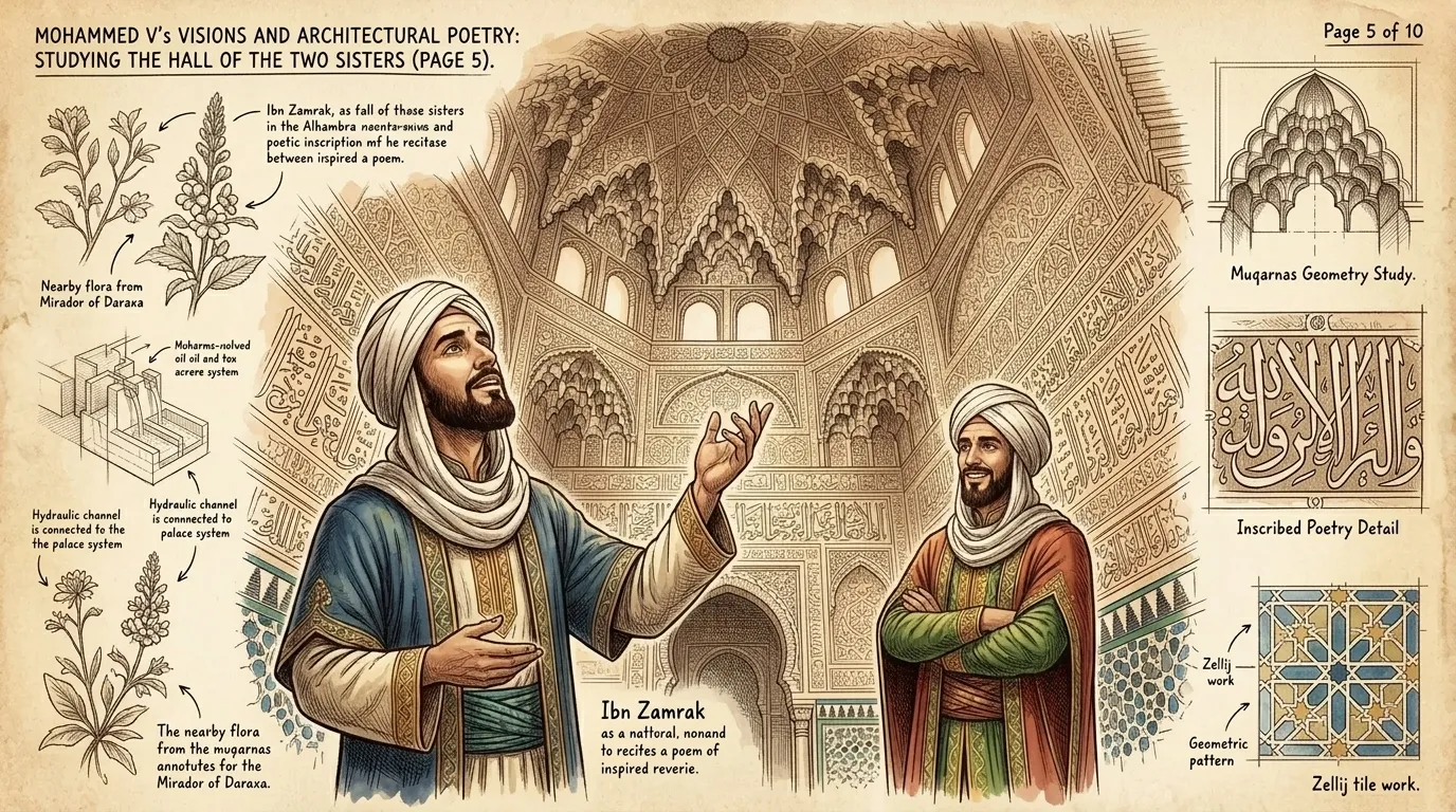 Not merely structure, but poetry itself was woven into the very fabric of the Alhambra. Under Muhammad V, the court poet Ibn Zamrak became an integral part of… Not merely structure, but poetry itself was woven into the very fabric of the Alhambra. Under Muhammad V, the court poet Ibn Zamrak became an integral part of…