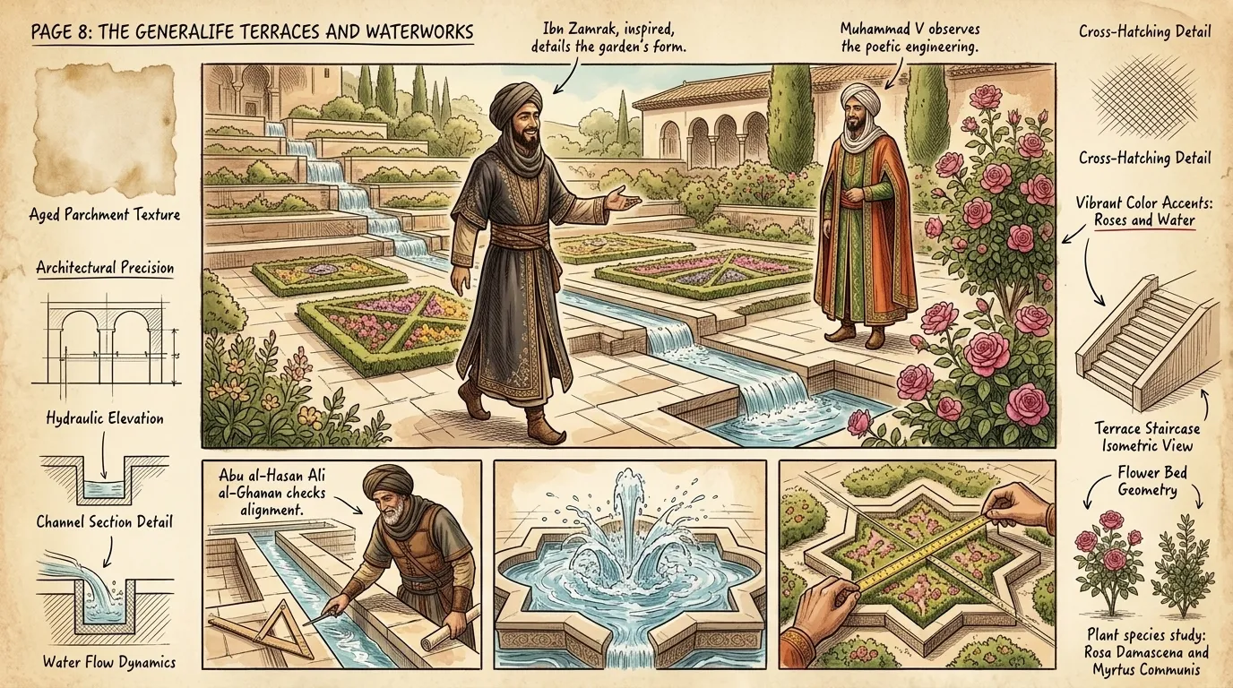 Beyond the palace walls, the Generalife gardens promised an eternal spring. Terraced, fragrant, and cooled by countless channels of water, they were a private… Beyond the palace walls, the Generalife gardens promised an eternal spring. Terraced, fragrant, and cooled by countless channels of water, they were a private…