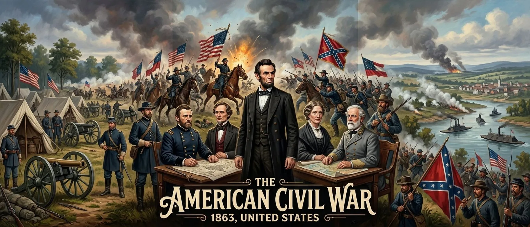 The American Civil War — United States (1863, United States) — cover