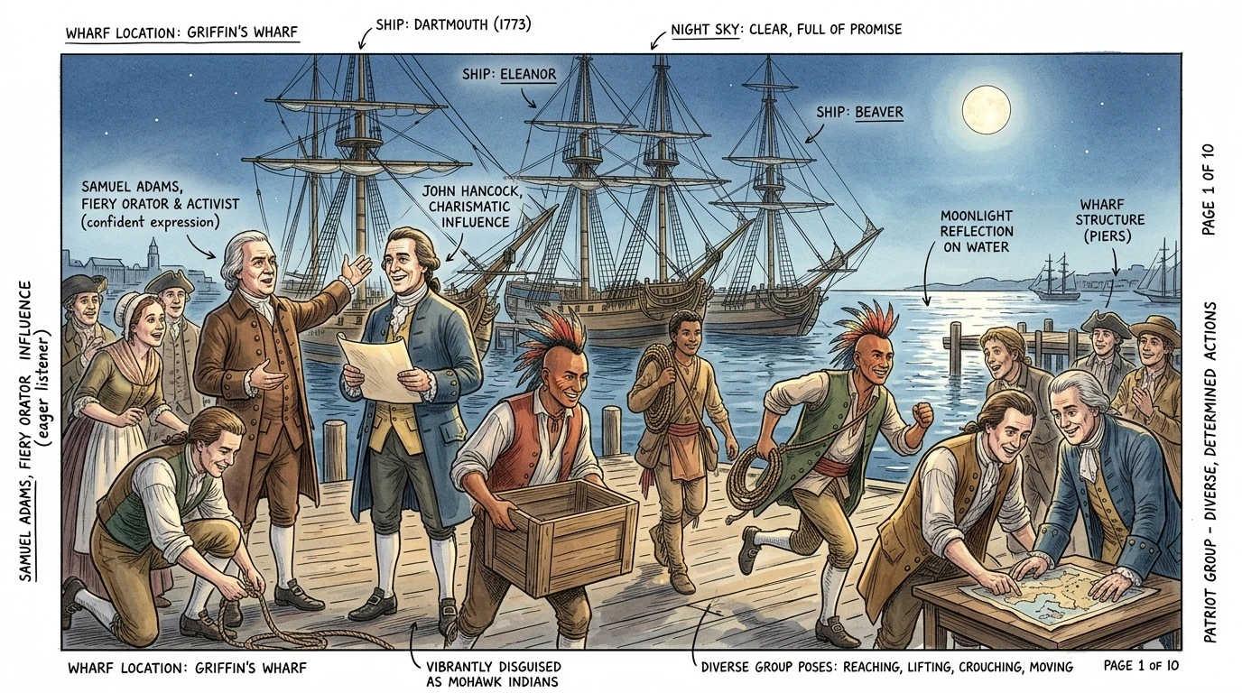 The Boston Tea Party (1773, Massachusetts) — page 1