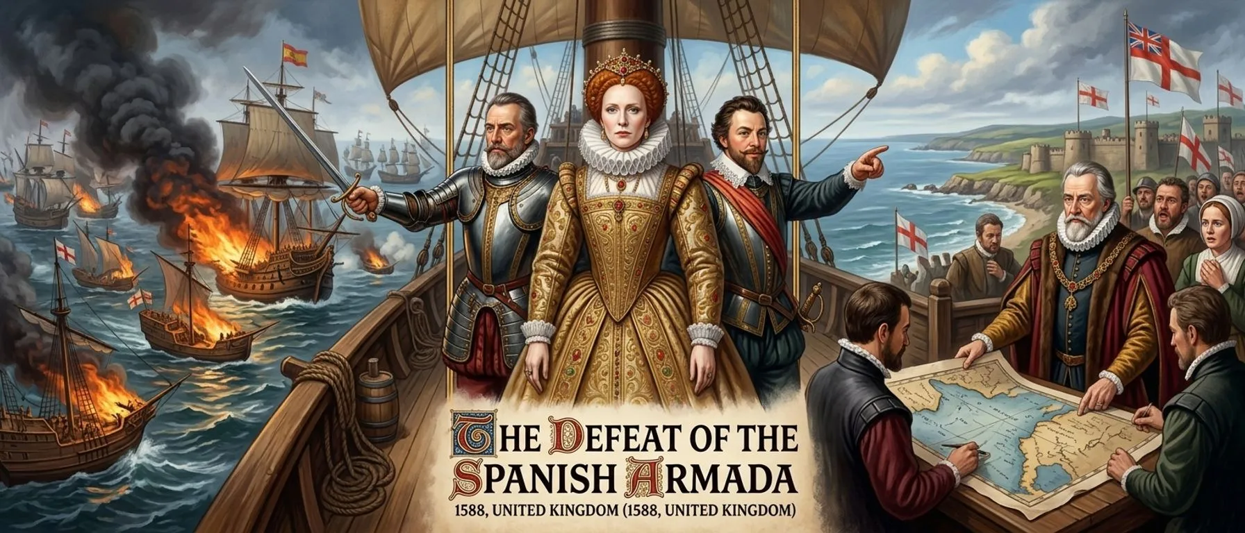 The Defeat of the Spanish Armada (1588) - United Kingdom (1588, United Kingdom) — cover