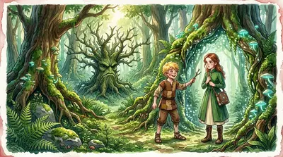 Élara serra son grimoire usé, dont la couverture de cuir était ornée d'étoiles d'argent. « Es-tu sûr que c'est le bon chemin, Finn ?