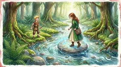 Suivant le bourdonnement, ils trouvèrent une grande pierre plate qui scintillait d'une faible lumière bleue. Alors qu'Elara montait dessus, la pierre commença à…