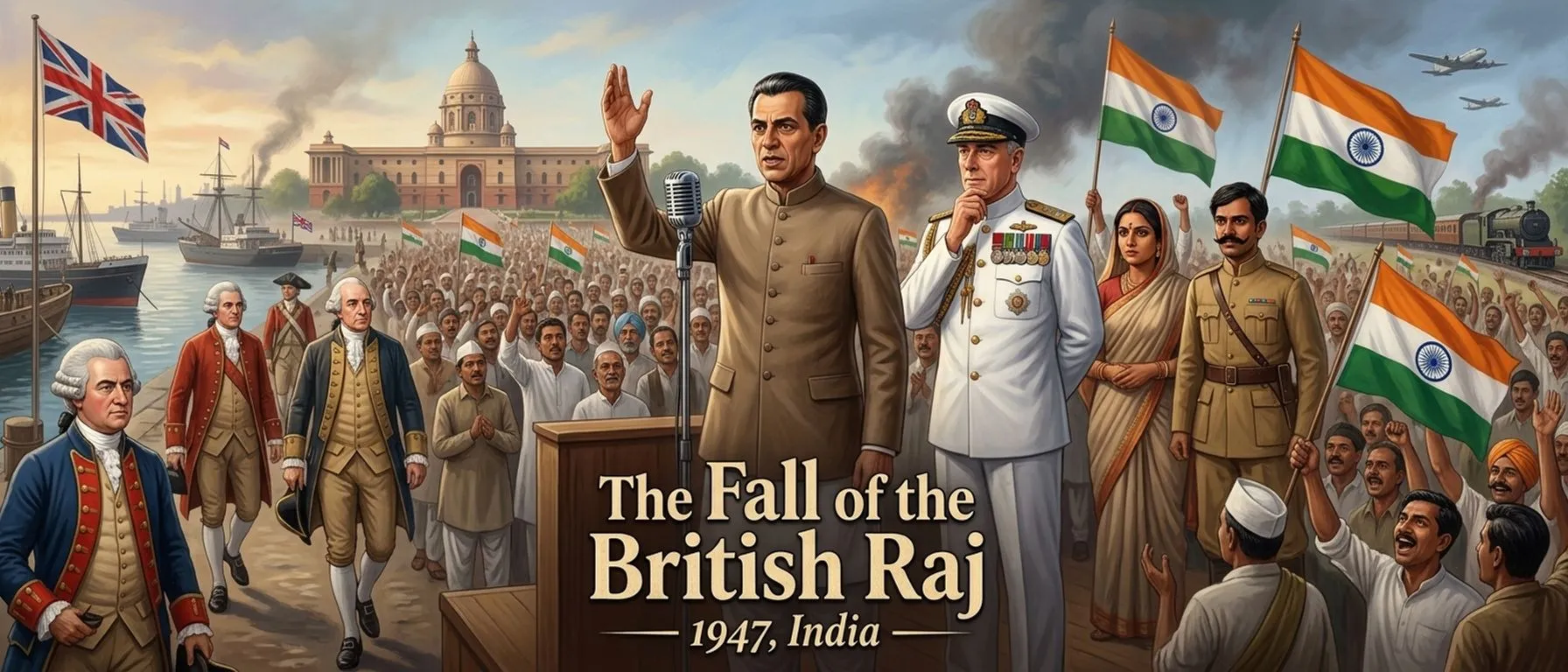 The Fall of the British Raj (1947, India) — cover
