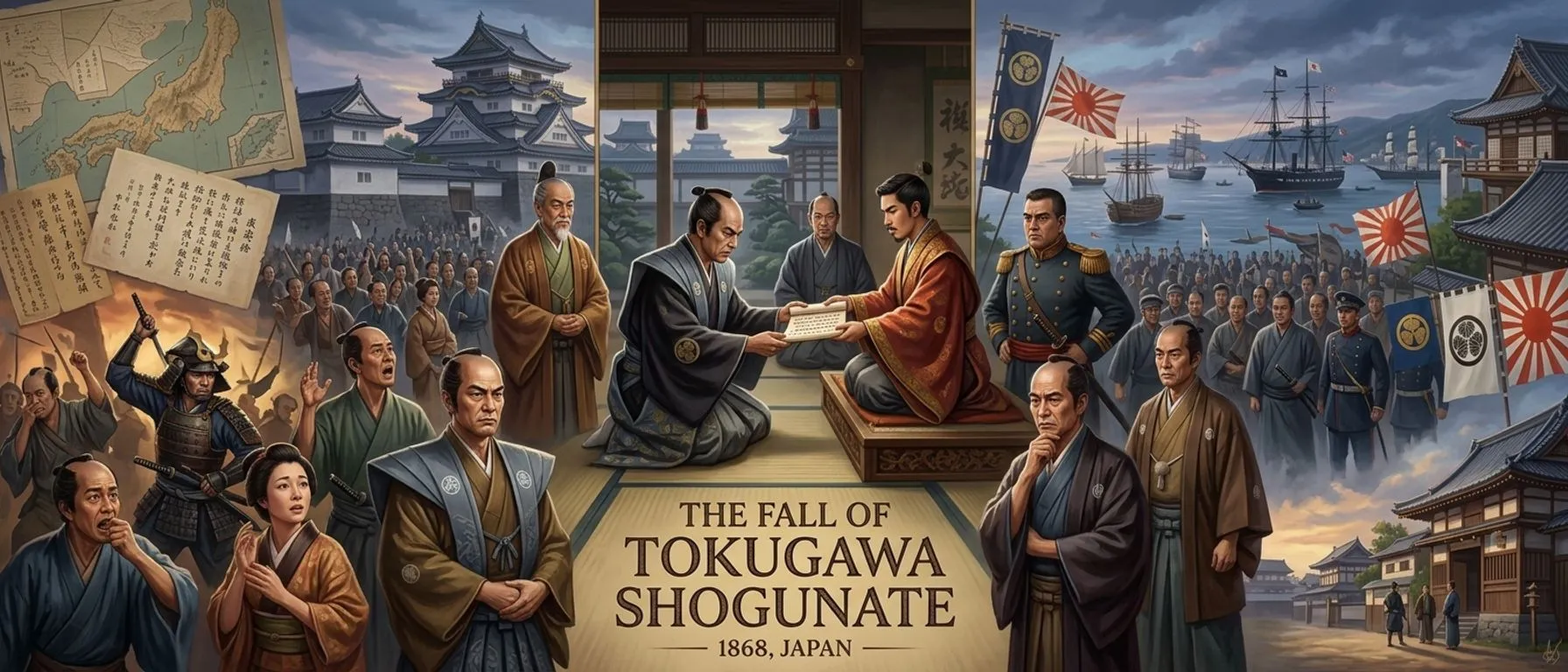 The Fall of Tokugawa Shogunate (1868, Japan) — cover