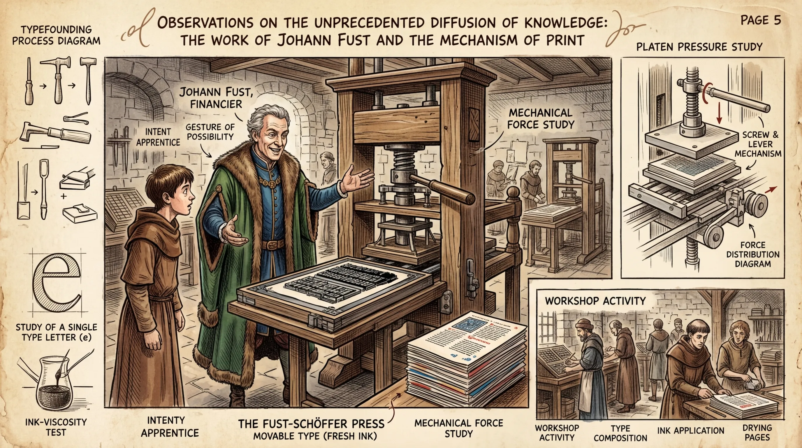 The Printing Press Revolution — Germany (1517, Germany) — page 5 illustration — Wonder History
