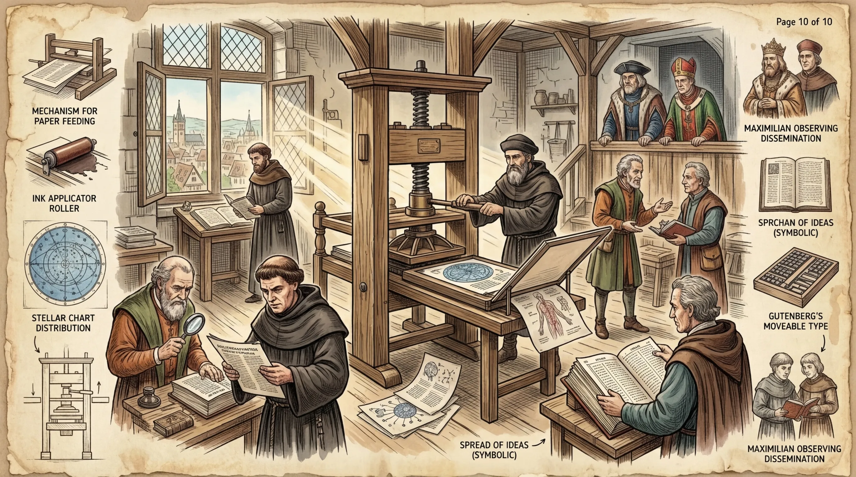 The Printing Press Revolution — Germany (1517, Germany) — page 10 illustration — Wonder History