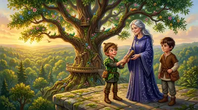 With the star map safe, the Great Elder Tree continued its journey through the seasons. "We did it, Bramble!" Pipkin grinned. Bramble smiled. With the star map safe, the Great Elder Tree continued its journey through the seasons. "We did it, Bramble!" Pipkin grinned. Bramble smiled.