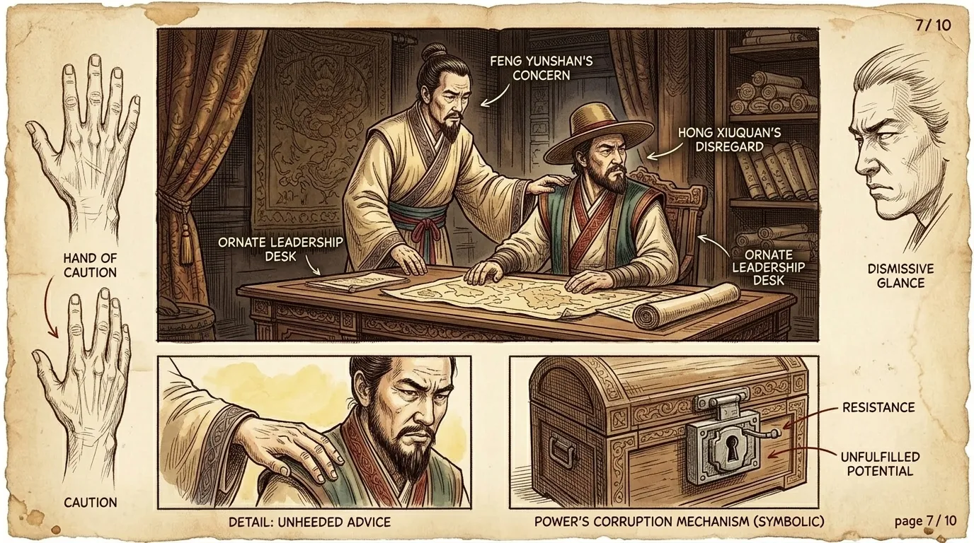 As their control expanded, internal power struggles arose between Hong Xiuquan and Yang Xiuqing. 'Power corrupts, and absolute power corrupts absolutely,' Feng… As their control expanded, internal power struggles arose between Hong Xiuquan and Yang Xiuqing. 'Power corrupts, and absolute power corrupts absolutely,' Feng…