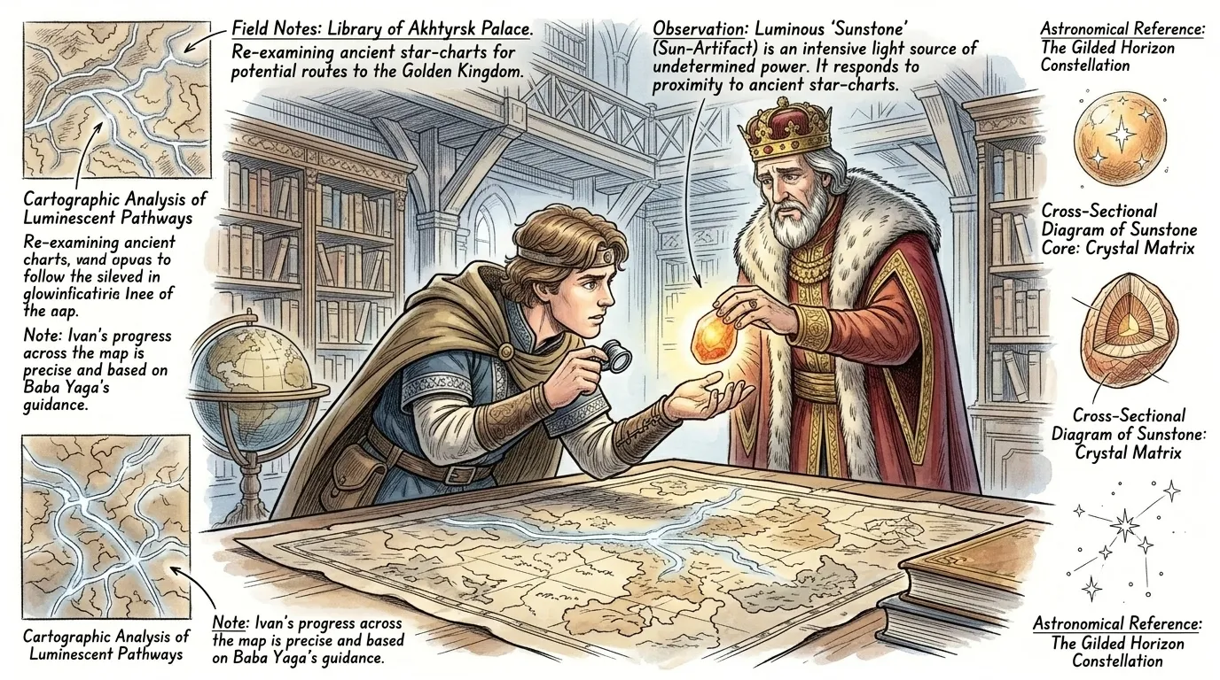 In the royal library, a dusty map whispered secrets, glowing faintly. "It's a route through the Shadow Wood," Ivan murmured, tracing a silver line. In the royal library, a dusty map whispered secrets, glowing faintly. "It's a route through the Shadow Wood," Ivan murmured, tracing a silver line.