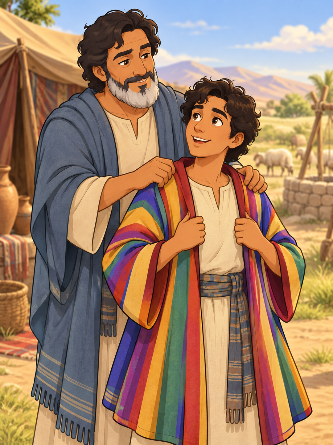 Page 1 illustration for Joseph and the Coat of Many Colors