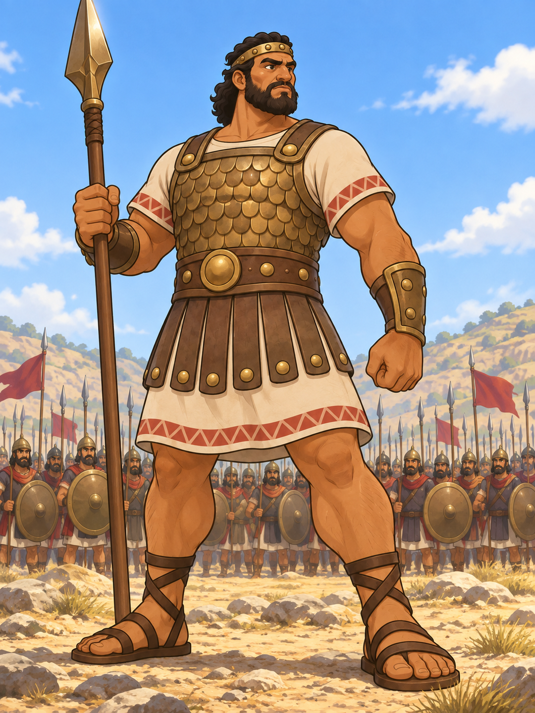 Page 1 illustration for David and the Giant Goliath