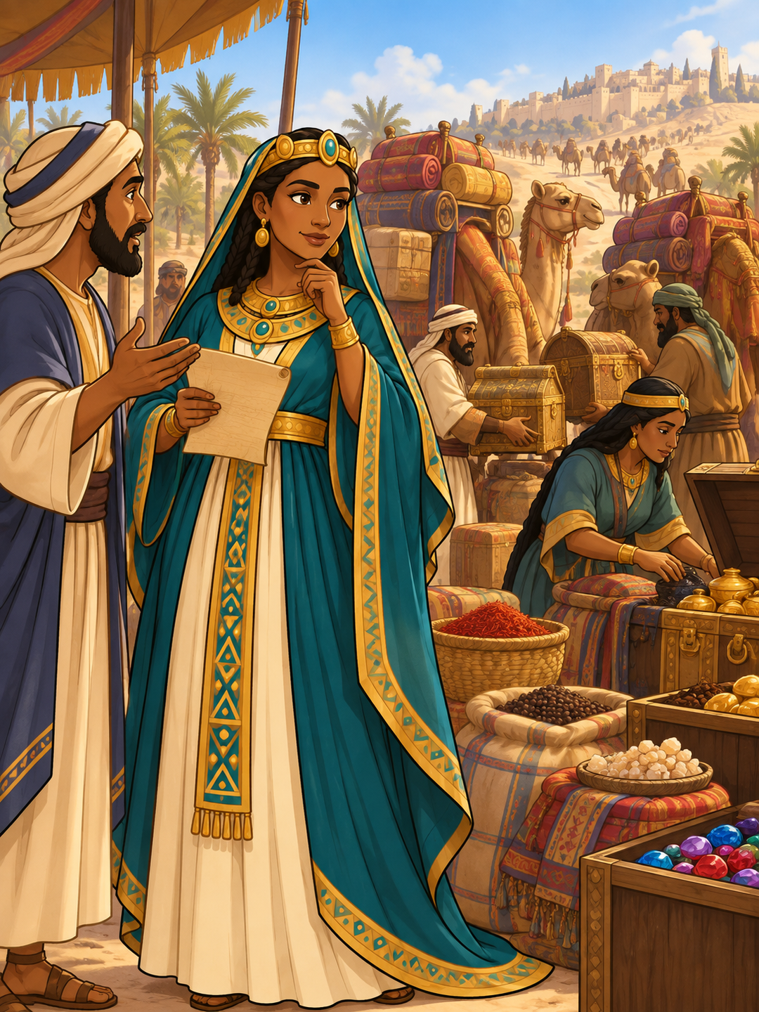 Page 1 illustration for The Queen of Sheba’s Visit