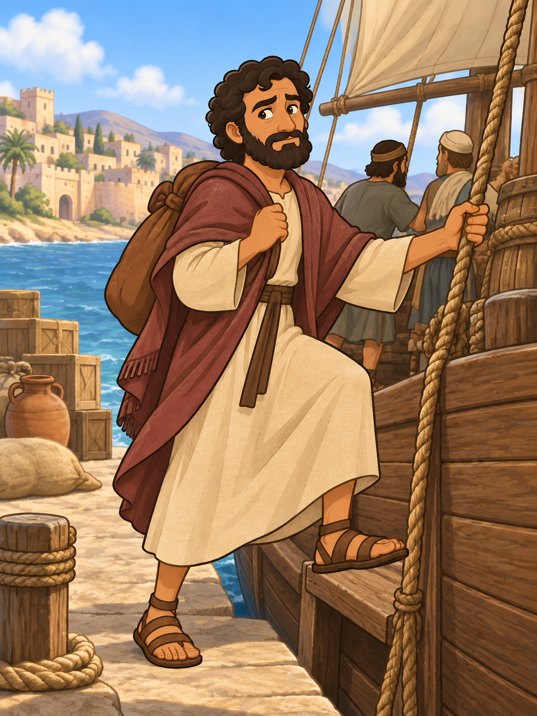 Page 1 illustration for Jonah and the Big Fish