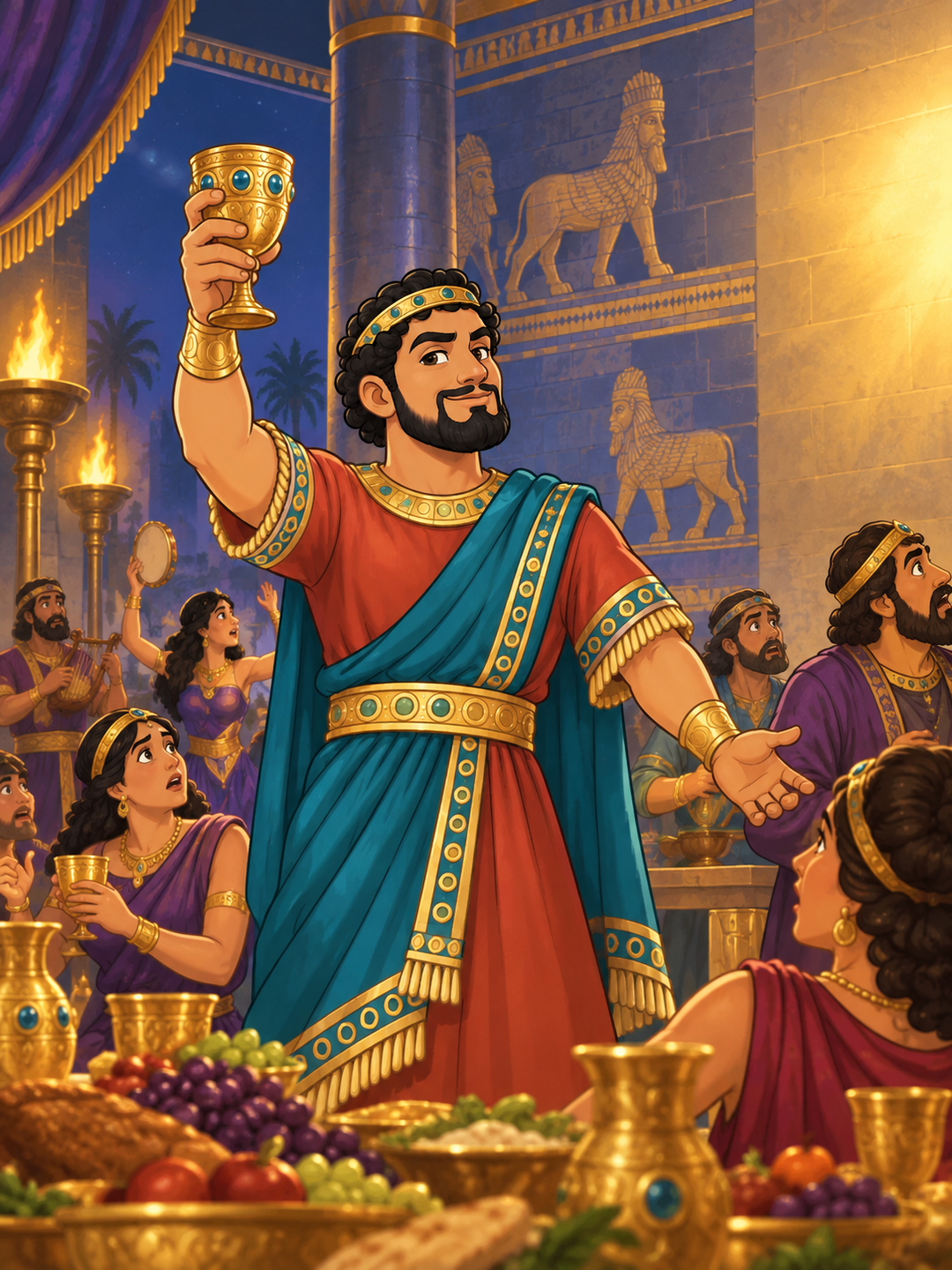 Page 1 illustration for Daniel and the Writing on the Wall