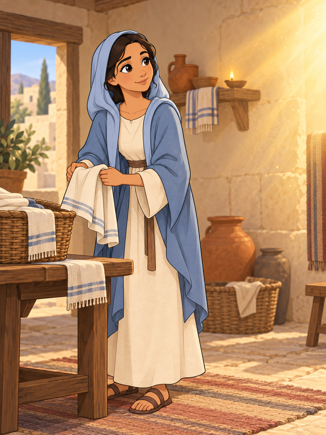 Page 1 illustration for An Angel Visits Mary